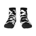 thumbnail image 1 of Rateoe Milk Cow Pattern Quarter Crew Socks,Toe Seamed Ankle Socks,Cotton Cushioned Breathable Athletic Crew Sports Socks, 1 of 7