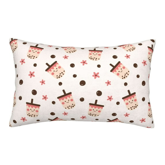 Rateoe Milk Tea Pattern Pillow Covers with Invisible Zipper(Pillows are not Included) Standard Pillowcases-14"x20"