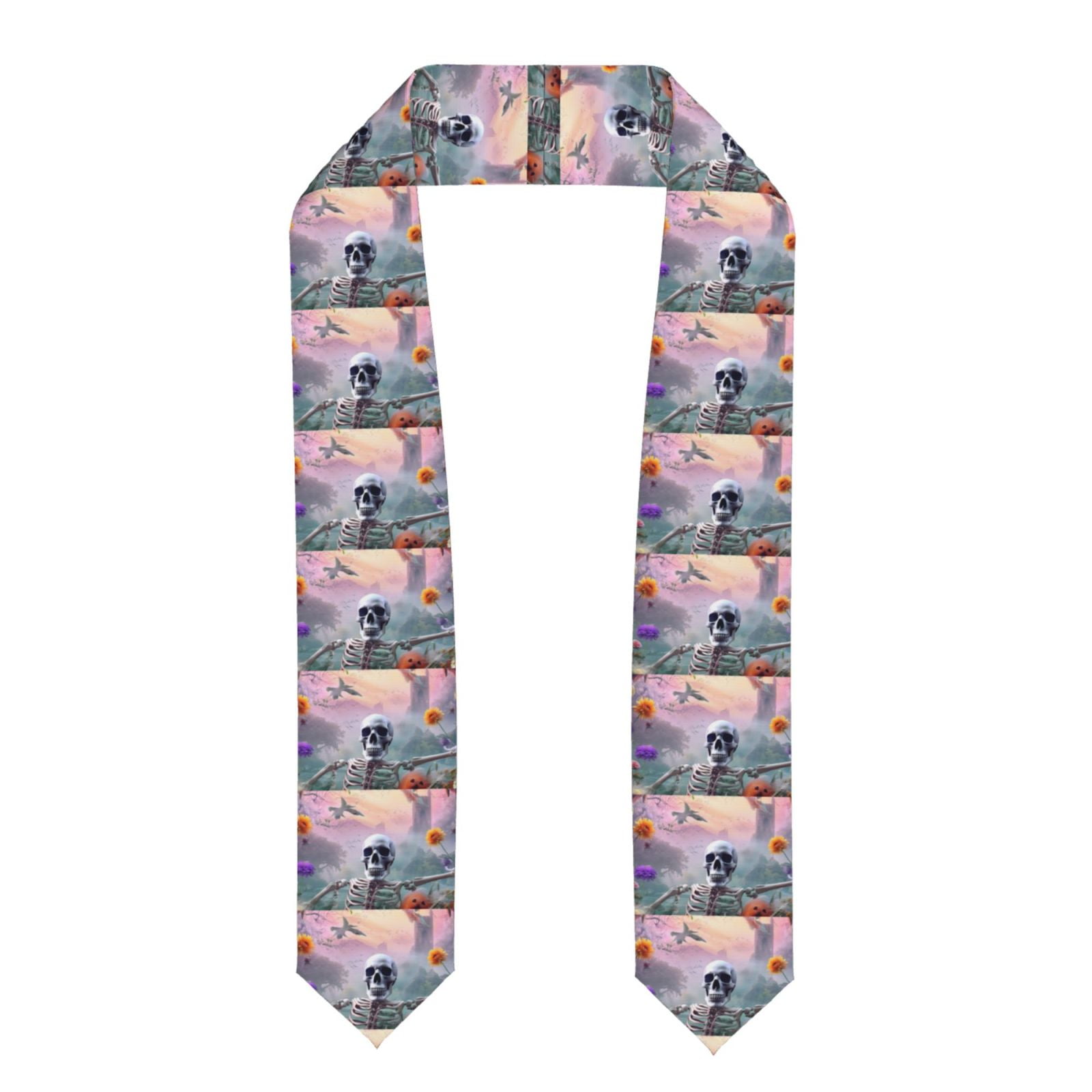 Rateoe Mist Sunflower Skull Pattern Graduation Shawl Stole – Elegant ...