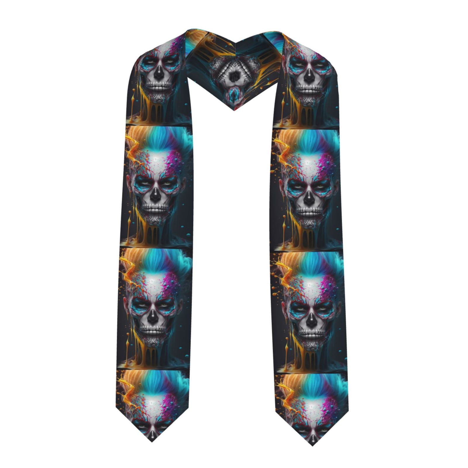 Rateoe Modern Abstract Colorful Skull Pattern Graduation Shawl Stole ...