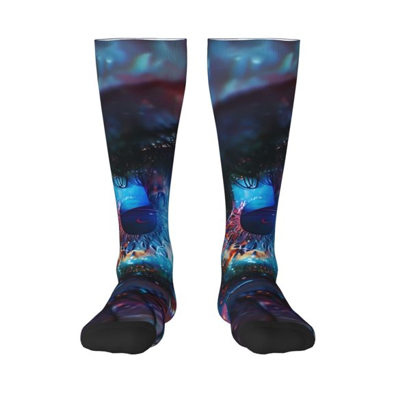Rateoe Modern Colorful Eyes Pattern Women’s Knee High Crew Socks,Trouser Socks Comfortable, Breathable, Moisture-Wicking and Soft