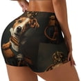 thumbnail image 1 of Rateoe Modern Cute Dog Printed Power Workout Shorts for Women Tummy Control Squat Proof Ribbed Thick Seamless Scrunch Active Short-Large, 1 of 8
