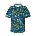 thumbnail image 1 of Rateoe Modern Excavator Pattern Men’s Hawaiian Shirt – Short Sleeve Button-Down Tropical Beach Shirt, Lightweight & Breathable Casual Aloha Shirt with Pocket,Medium, 1 of 7