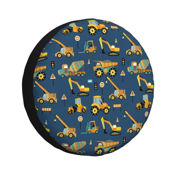 Rateoe Modern Excavator Pattern Tire Cover Wheel Protectors Weatherproof Wheel Covers Universal Fit for Trailer Rv SUV Truck Camper Travel Trailers Accessories-14 inch