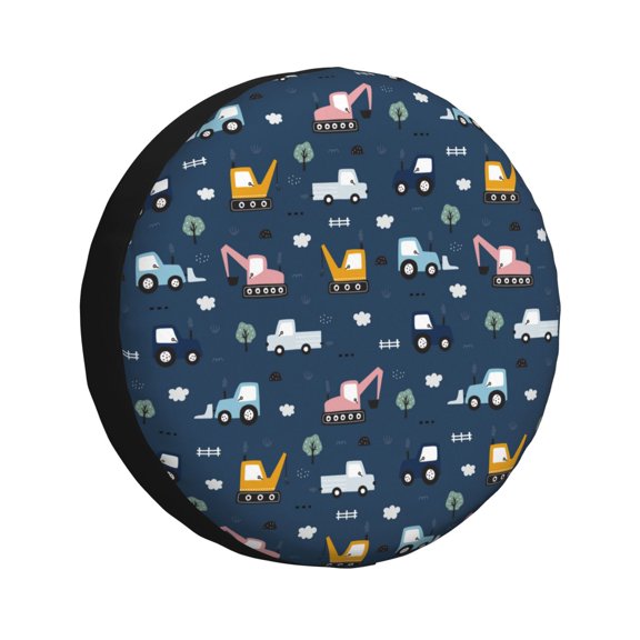 Rateoe Modern Modern Excavator Pattern Tire Cover Wheel Protectors Weatherproof Wheel Covers Universal Fit for Trailer Rv SUV Truck Camper Travel Trailers Accessories-14 inch