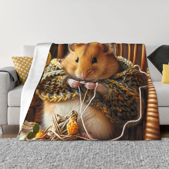 Rateoe Modern Floral Guinea Pig Pattern Flannel Throw Blanket, Ultra-soft Blanket for Bed, Couch, Car, Hypoallergenic Anti-pilling blanket-60"x50"(Horizontal)