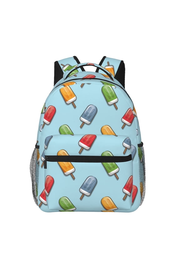Modern Ice Cream Pattern Casual Backpack for School, Work, Travel Adjustable Straps, Multiple Compartments Ergonomic Design, Fits Laptops and Tablets