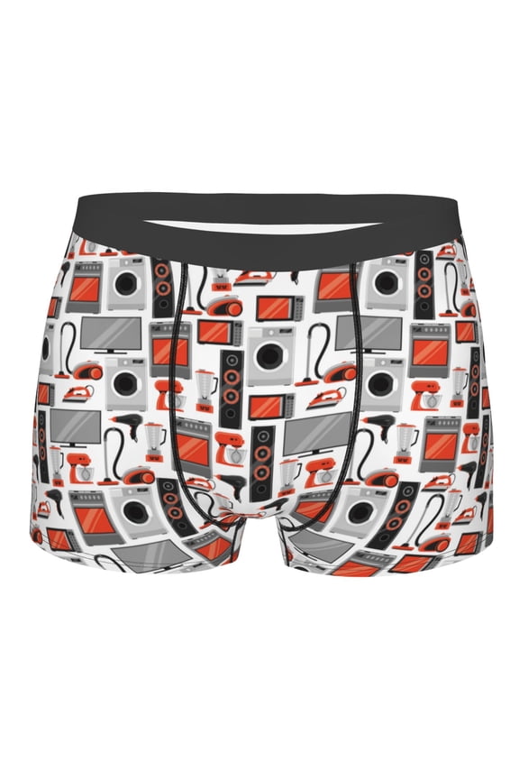 Modern Life Mens Boxer Briefs Poly Spandex Performance Boxer Briefs Underwear Hem Boxer Briefs - Large