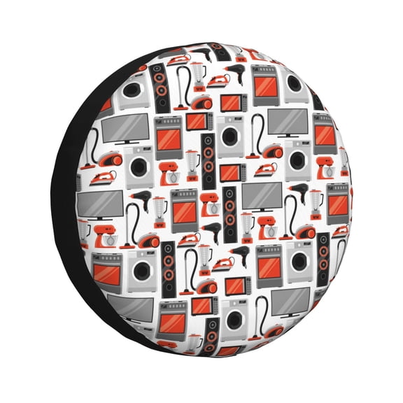 Rateoe Modern Life Pattern Tire Cover Wheel Protectors Weatherproof Wheel Covers Universal Fit for Trailer Rv SUV Truck Camper Travel Trailers Accessories-