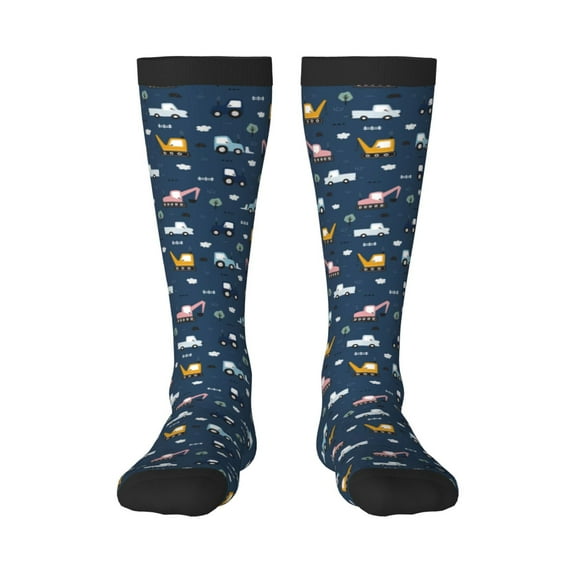 Rateoe Modern Modern Excavator Pattern Women’s Knee High Crew Socks,Trouser Socks Comfortable, Breathable, Moisture-Wicking and Soft