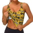 thumbnail image 1 of Rateoe Modern Truck Print Womens' Sports Bras Scoop Neck Sports Vest- Padded U Back Seamless High Impact Support, 1 of 7