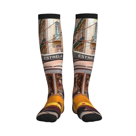 Rateoe Modern Urban Monkey Compression Socks for Women and Men 20-30mmHg-Circulation Support Socks Knee High Nurse Pregnant Running Medical and Travel Athletic