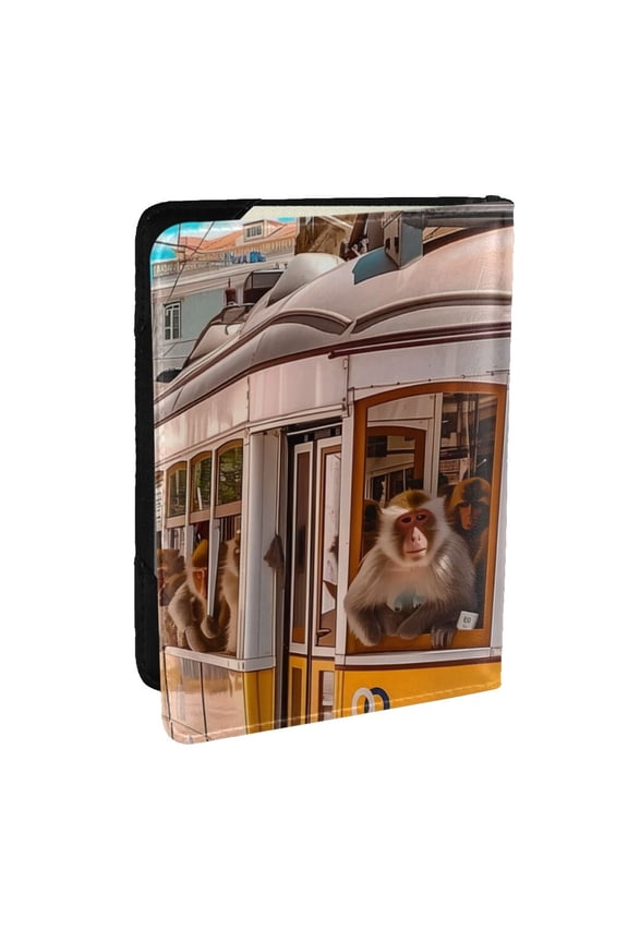 Modern Urban Monkey Pattern Passport Holder Wallet Leather Mulit-purpose Travel Wallet Credit Cards Case ,Passport Cover for Women Men-6.5 in