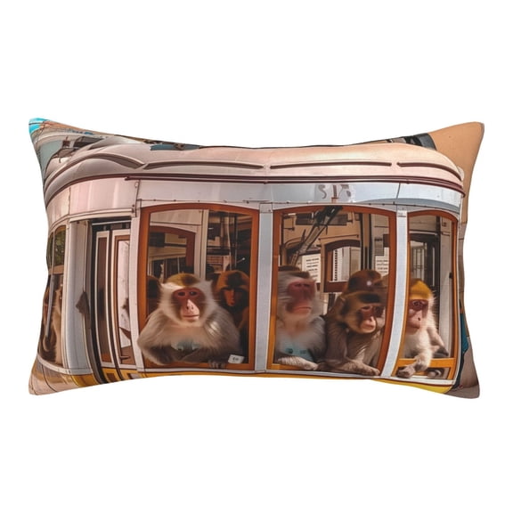 Rateoe Modern Urban Monkey Pattern Pillow Covers with Invisible Zipper(Pillows are not Included) Standard Pillowcases-20"x30"