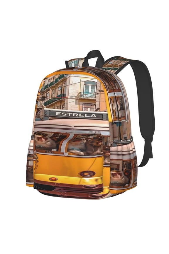 Modern Urban Monkey Pattern Student Backpack,Backpack for School,Lightweight Bag,Travel Backpack,Outdoor Backpack,Large Capacity Backpack