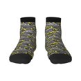 thumbnail image 1 of Rateoe Modern Yellow Excavator Pattern Quarter Crew Socks,Toe Seamed Ankle Socks,Cotton Cushioned Breathable Athletic Crew Sports Socks, 1 of 7