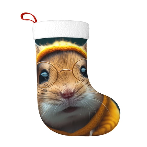 Rateoe Modern Yellow Sweater Guinea Pig Print Christmas Stockings,18 Inch Large Christmas Stockings Decoration Ornaments for Holiday Home Fireplace Indoors