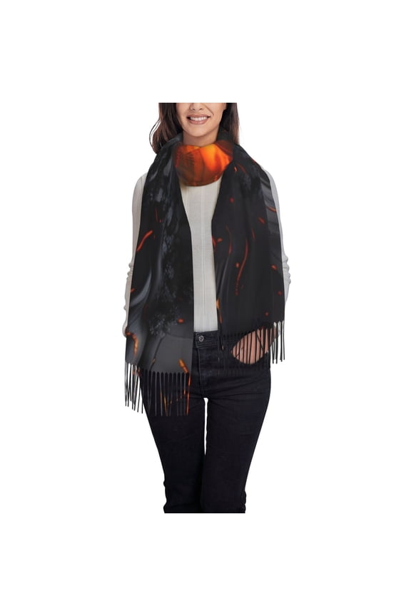 Molten Lava Abstract Flow Women's Traditional Scarf Wrap Tassel Shawl Fringes Neck Head Shawl Retro Scarf