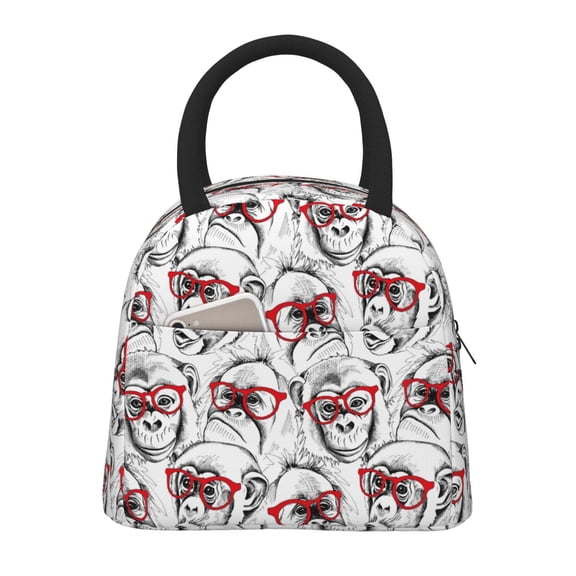 Rateoe Monkey Pattern Lunch Bag Women, Lunch Box, Lunch Bag, Small Leakproof Lunch Tote Large Capacity Reusable Insulated Cooler Lunch Container