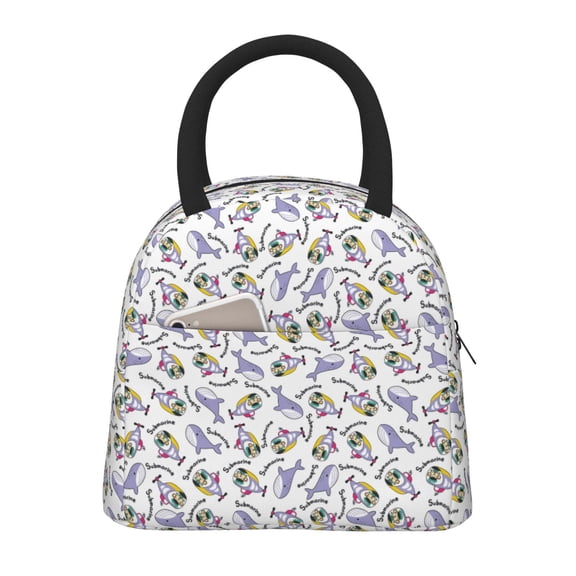 Rateoe Monkey Submarine Captain Pattern Lunch Bag Women, Lunch Box, Lunch Bag, Small Leakproof Lunch Tote Large Capacity Reusable Insulated Cooler Lunch Container