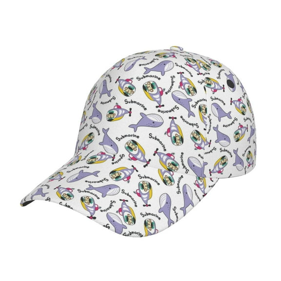 Rateoe Monkey Submarine Captain Pattern Mens Baseball Cap Adjustable Curved Brim Hat, Soft Cotton Sports Cap for Outdoor, Casual, and Everyday Wear, Comfortable & Breathable