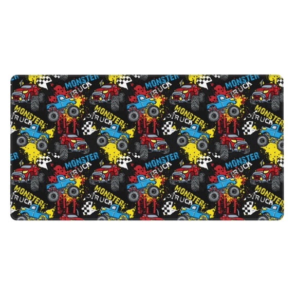 Rateoe Monster Car Print Mouse Pad - Extended Large Gaming Mousepad,Non-Slip Stitched Edge,16x29.5 Inch