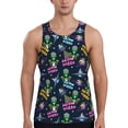 thumbnail image 1 of Rateoe Monster Pizza Pattern Sleeveless Gym Shirt Muscle Tee Breathable Workout Shirt Slim-Fit Tank Quick Dry Fit Muscle Tank Top Bodybuilding Sleeveless T Shirt-Large, 1 of 7