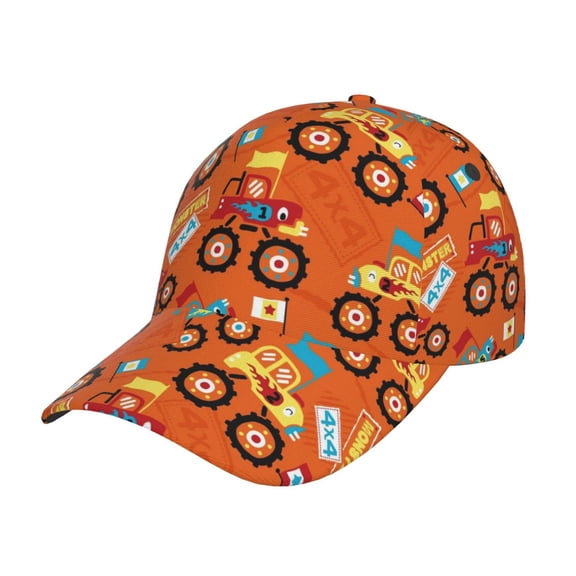 Rateoe Monster Truck,Truck Cartoon Pattern Baseball Cap Outdoor Cap Mountain Dad Hat - Unstructured Soft Cotton Cap-Adjustable UV Protection Cap