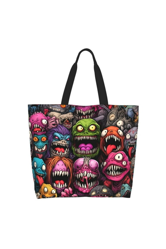 Monstrous Cartoon Characters Tote Bag - Waterproof Lightweight Handbags Travel Shoulder Bag for Hiking Yoga Gym Swimming Travel Beach
