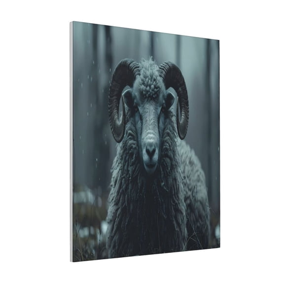 Rateoe Moody Ram Portrait Pattern Decorative Picture – Unique Modern Wall Art, Ready-to-Hang Canvas Print for Home (Vertical)