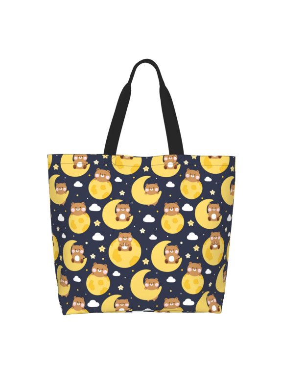 Moon Bear Tote Bag - Waterproof Lightweight Handbags Travel Shoulder Bag for Hiking Yoga Gym Swimming Travel Beach