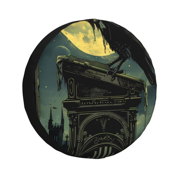 Rateoe MoonNight Sky Crow Pattern Tire Cover Wheel Protectors Weatherproof Wheel Covers Universal Fit for Trailer Rv SUV Truck Camper Travel Trailers Accessories-14 inch