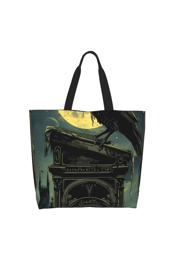 MoonNight Sky Crow Tote Bag - Waterproof Lightweight Handbags Travel Shoulder Bag for Hiking Yoga Gym Swimming Travel Beach