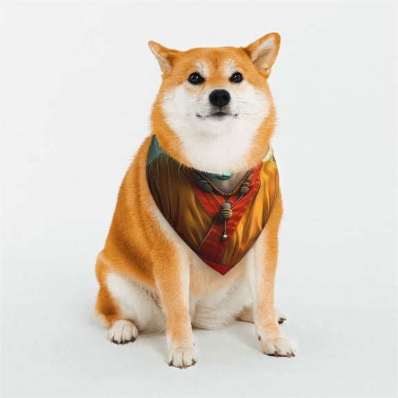 Rateoe Moonlit Hairless Cat Monk Print Pet Scarf for Dogs and Cats – Stylish Reflective Design, Breathable & Durable Pet Bandana with Quick-Release Buckle-Medium