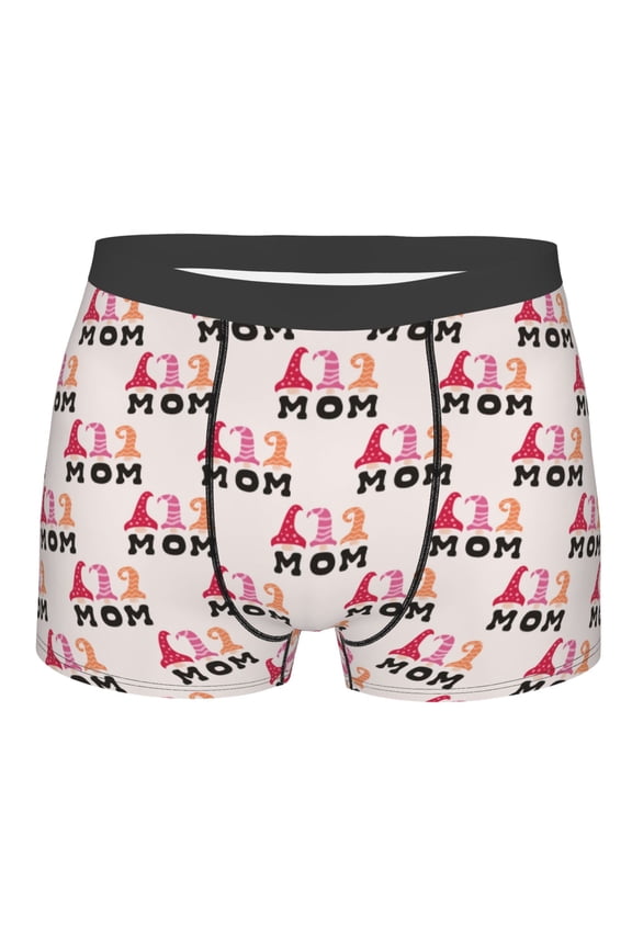 Mothers Day Mens Boxer Briefs Poly Spandex Performance Boxer Briefs Underwear Hem Boxer Briefs - Large