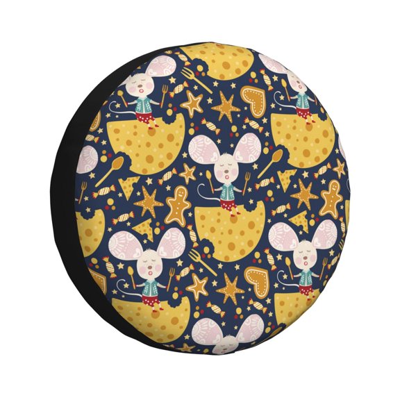 Rateoe Mouse Cheese Pattern Tire Cover Wheel Protectors Weatherproof Wheel Covers Universal Fit for Trailer Rv SUV Truck Camper Travel Trailers Accessories-14 inch