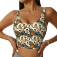 thumbnail image 1 of Rateoe Multi-Colored Roosters Print Womens' Sports Bras Scoop Neck Sports Vest- Padded U Back Seamless High Impact Support-X-Large, 1 of 8