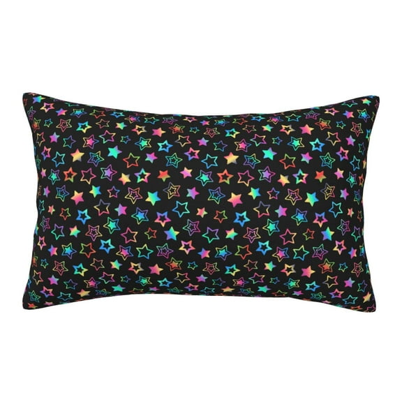 Rateoe Multi-Colored Stars Pattern Pillow Covers with Invisible Zipper(Pillows are not Included) Standard Pillowcases-16"x24"