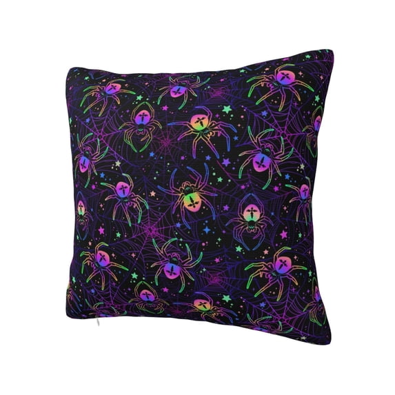Rateoe Multi-colored Spiders Pattern Throw Pillow Cover Premium Pillow Stuffer Sham Square for Decorative Cushion Bed Couch Sofa(Pillow insert not included)