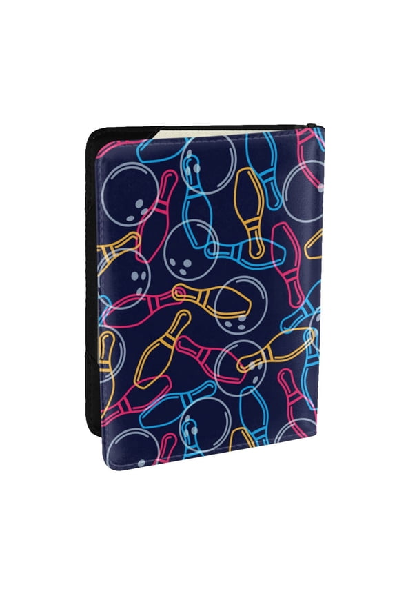 Multicolor Bowling Pattern Passport Holder Wallet Leather Mulit-purpose Travel Wallet Credit Cards Case ,Passport Cover for Women Men-6.5 in