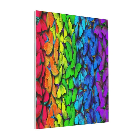 Rateoe Multicolored Butterflies Pattern Decorative Picture – Unique Modern Wall Art, Ready-to-Hang Canvas Print for Home (Vertical)