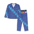 thumbnail image 1 of Rateoe Multiplication Table Pattern Womens Pajamas Set Long Sleeve Sleepwear Button Down Nightwear Soft Cotton Pj Lounge Sets-X-Large, 1 of 7