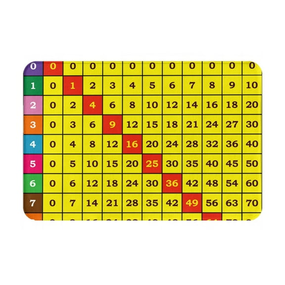 Rateoe Multiplication Table2 Pattern Flannel Door Mat Indoor Outdoor Entrance, Waterproof All-Weather Doormat,Fade Resistant, Low Profile Entryway Mat 16x24in