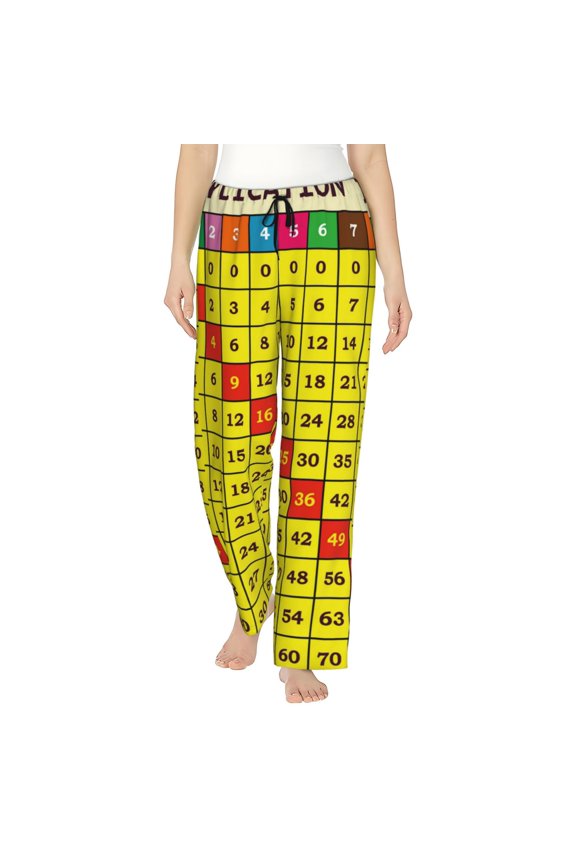 Multiplication Table2 Pattern Women’s Ultra-Soft Comfy Pajama Lounge Pants Sleepwear,Comfortable Lounge Wear,lightweight Pajamas, Casual Home Wear-Small
