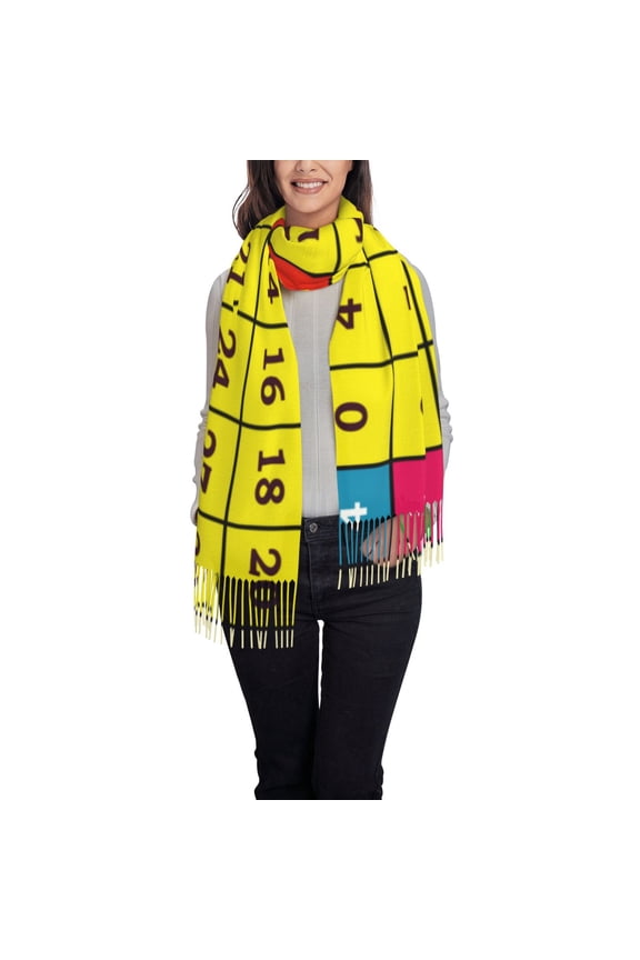 Multiplication Table2 Women's Traditional Scarf Wrap Tassel Shawl Fringes Neck Head Shawl Retro Scarf