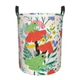 thumbnail image 1 of Rateoe Mushroom and Frogs Pattern Round Laundry Hamper Basket, Tall Hamper Basket for Blanket Storage, Nursery Clothes Hamper for Laundry in Bedroom and College Dorm-Small, 1 of 6