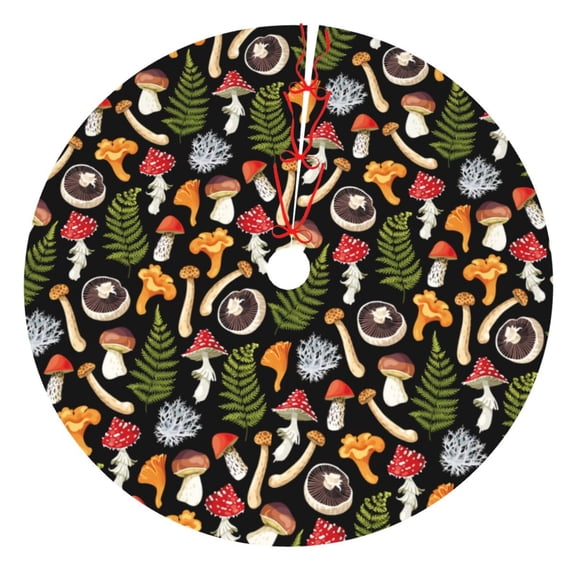 Rateoe Mushrooms Print Christmas Tree Skirt 30" for Xmas Holiday New Year Party Circle Tree Mat Ornaments Decoration