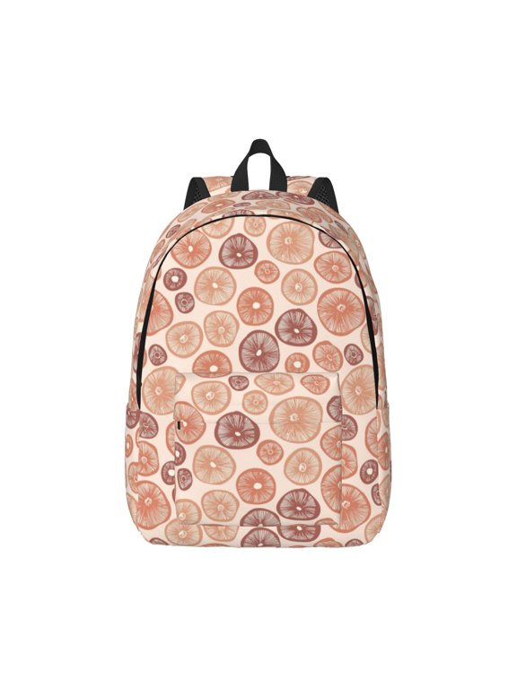 Mushrooms2 Pattern Canvas College Laptop Backpack,Travel Daypack,Durable Rucksack Travel Notebook Bag School Backpack Book Bag for Men Women-Small