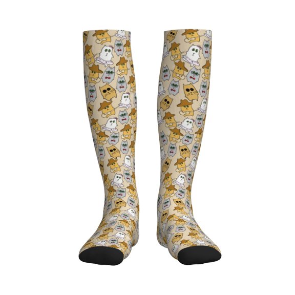 Rateoe Music Dancing Cat Compression Socks for Women and Men 20-30mmHg-Circulation Support Socks Knee High Nurse Pregnant Running Medical and Travel Athletic