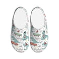 thumbnail image 1 of Rateoe Music Lover Dinosaur Print Women's Men's Cotton Knit Slippers Lightweight Memory Foam Indoor House Shoes with Anti-Skid Sole-39/40, 1 of 7